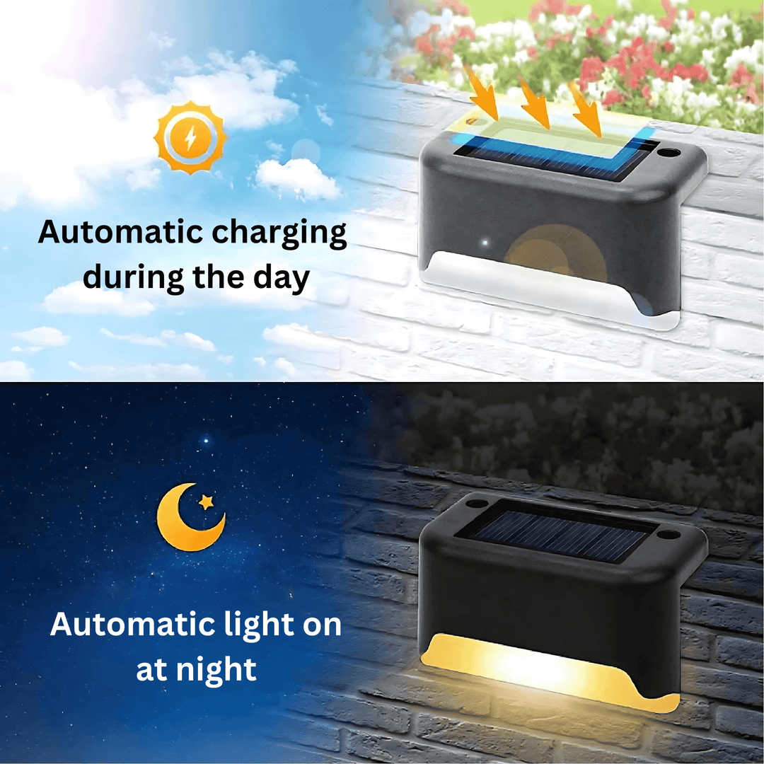 Solar LED Wall Lights Outdoor, Wireless, Auto On/Off