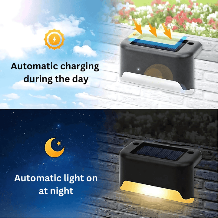 Solar LED Wall Lights Outdoor, Wireless, Auto On/Off