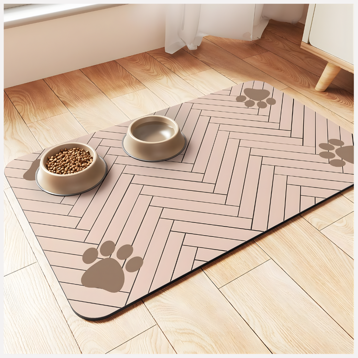 Cat feeding mat, super absorbent, ideal floor protector for water & food bowls, non-slip.