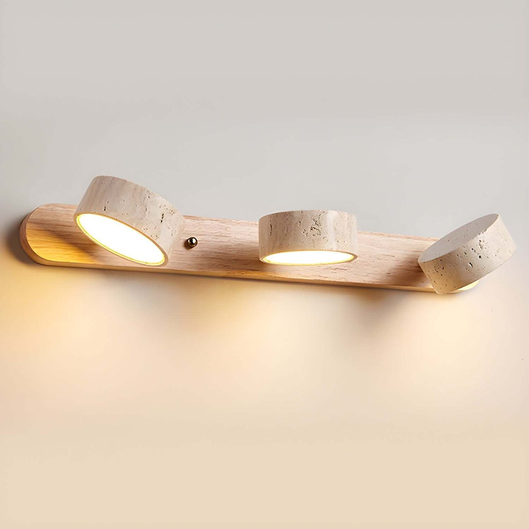 Natural Stone & Wood Wall Light Fixture