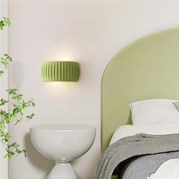 Ribbed Resin Wall Sconce - Art Deco Style