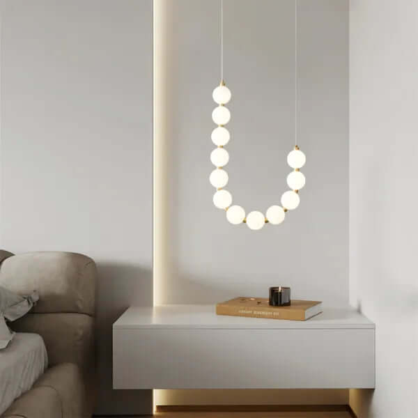 Elegant Pearl Chandelier with Acrylic Accents
