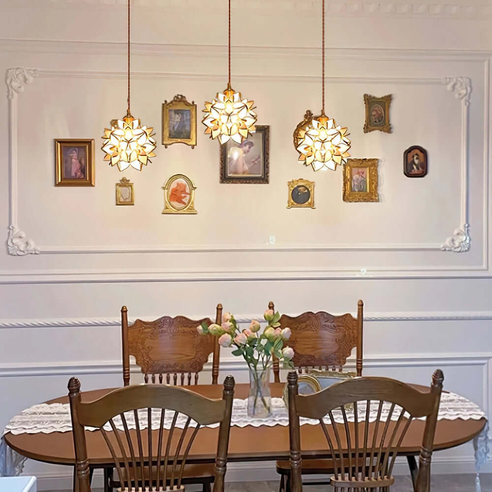 Capiz Shell Pendant Light, 20cm, Elegant Hanging Lamp