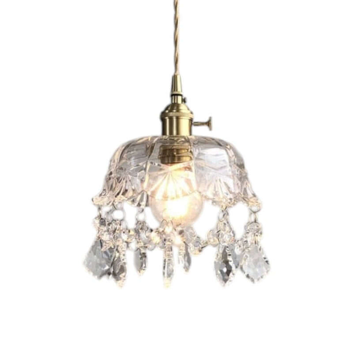 Crystal Glass Pendant Lamp - Elegant Transparent Design