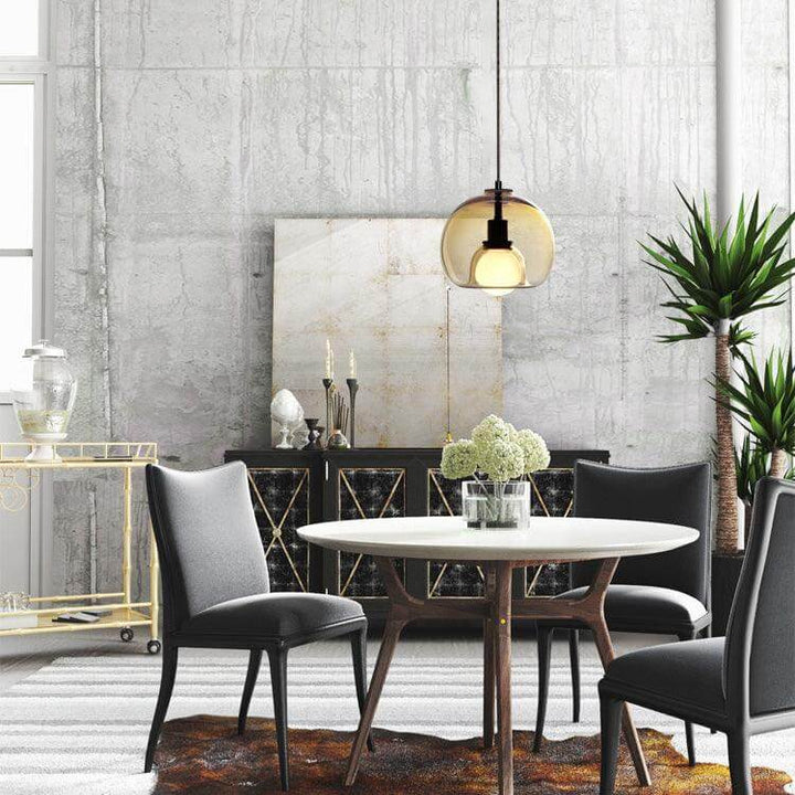 Modern Glass Pendant Light, 25cm Diameter