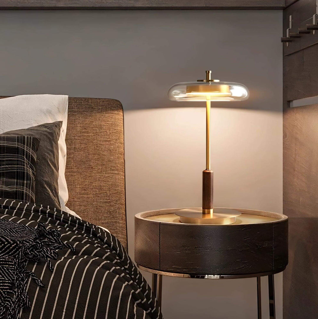Modern Glass & Metal LED Table Lamp