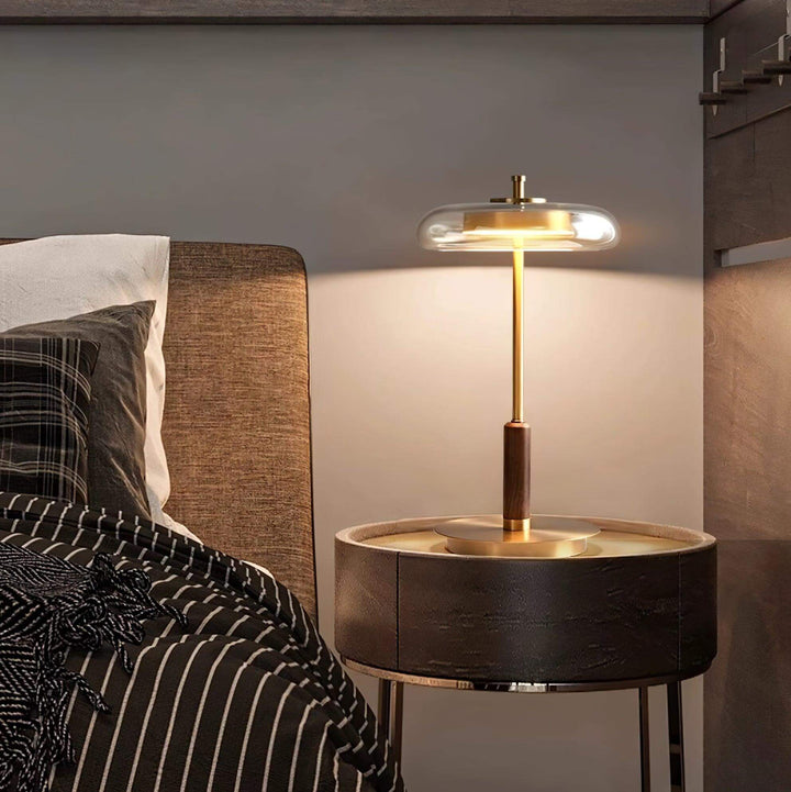 Modern Glass & Metal LED Table Lamp