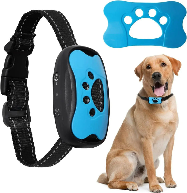 "Adjustable dog anti-bark collar with safe vibration training for all breeds, promoting peaceful pet behavior, fits 9-22 inch
