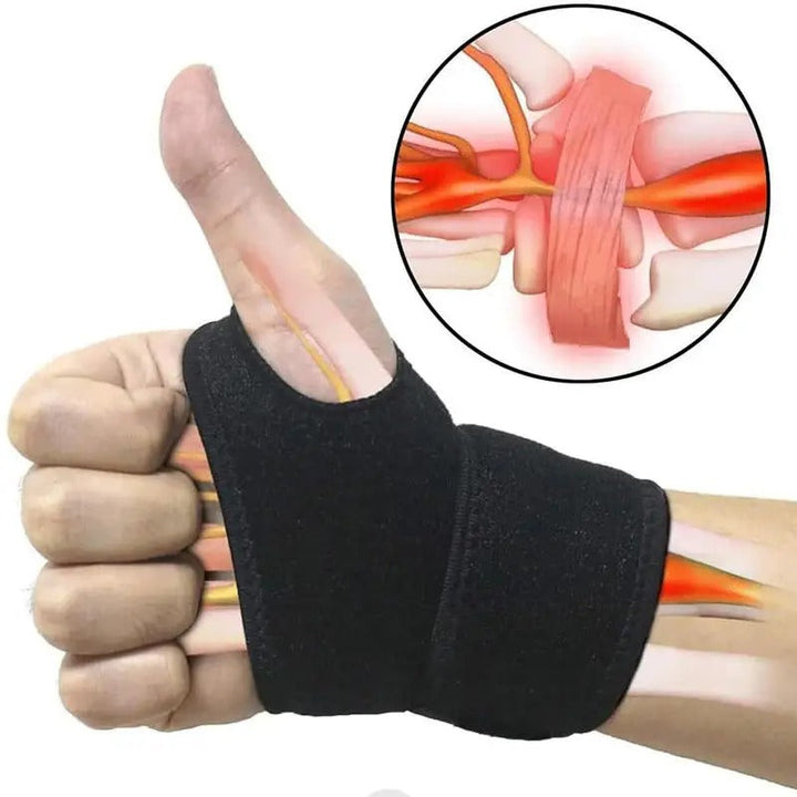 Adjustable wrist brace for orthopedic support. Relief for carpal tunnel, arthritis. Unisex hand support for injury recovery.