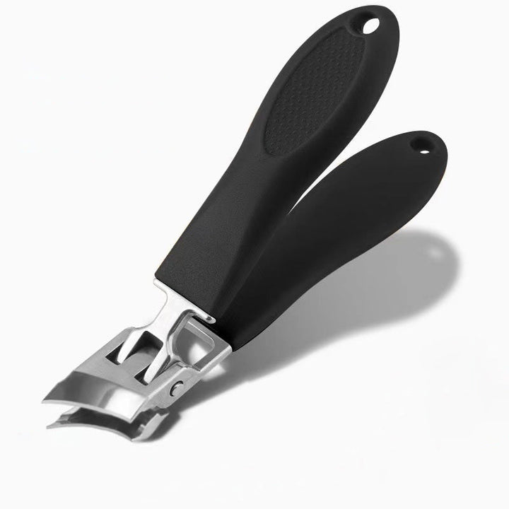Ergonomic extra-wide nail clippers for adults, anti-splash feature for safe and easy nail care grooming.
