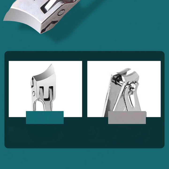 Anti-splash adult nail clippers, extra-wide for challenging thick nails. Essential personal care tool.
