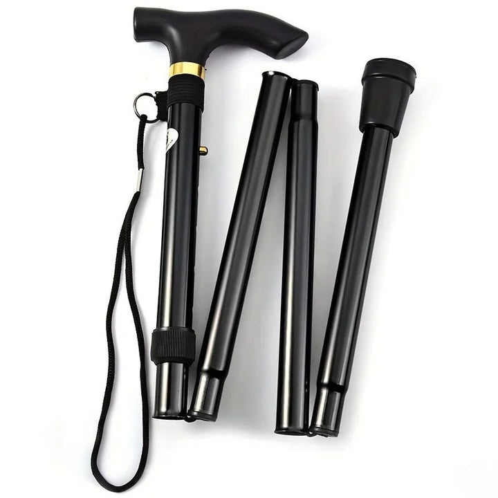Durable adjustable folding telescopic walking stick for adults, designed for enhanced mobility & daily support.