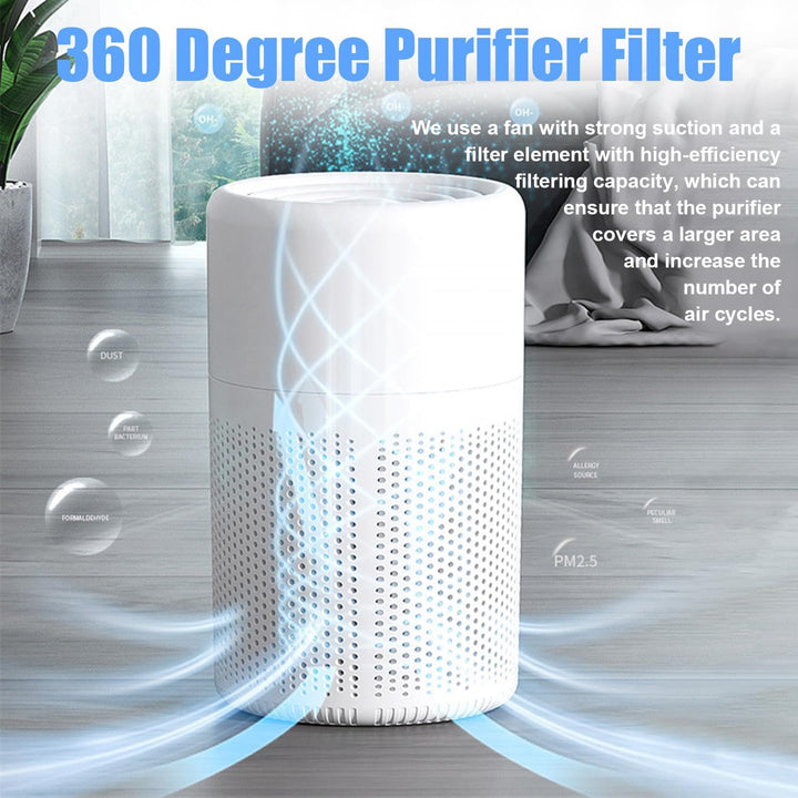 "Advanced HEPA air purifier with sleek design and compact form, ideal for enhancing indoor air quality in home spaces."