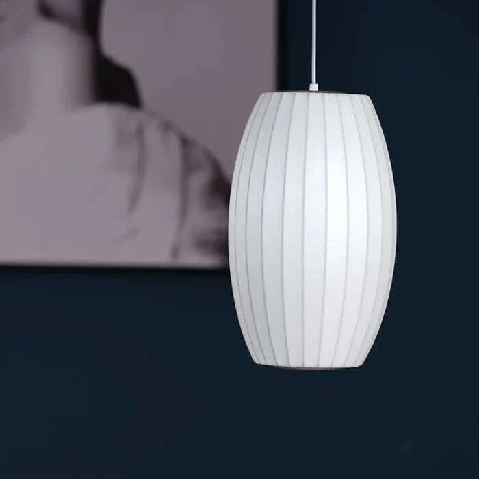 Modern Silk & Steel Pendant Light