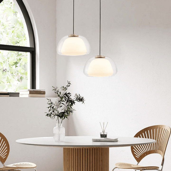 Modern White Glass Pendant Light