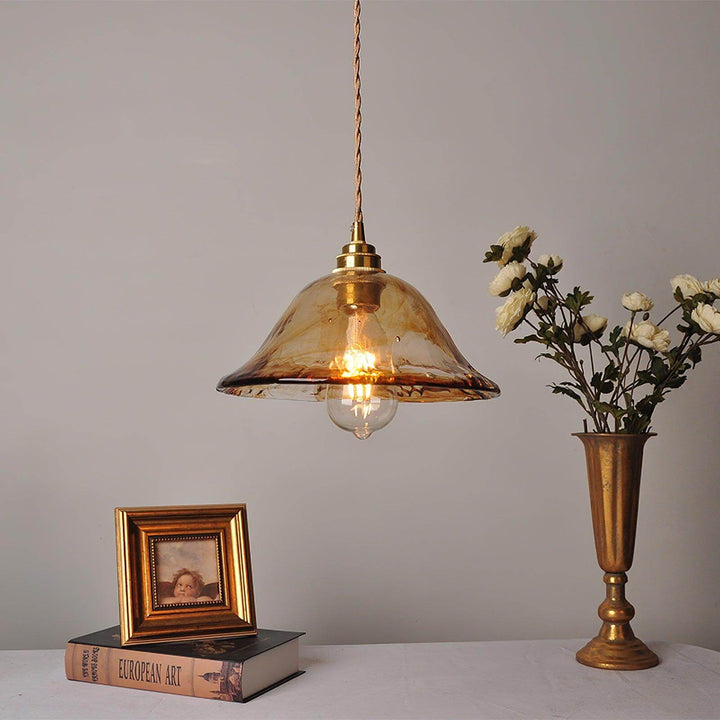 Brown Glass Pendant Light Fixture
