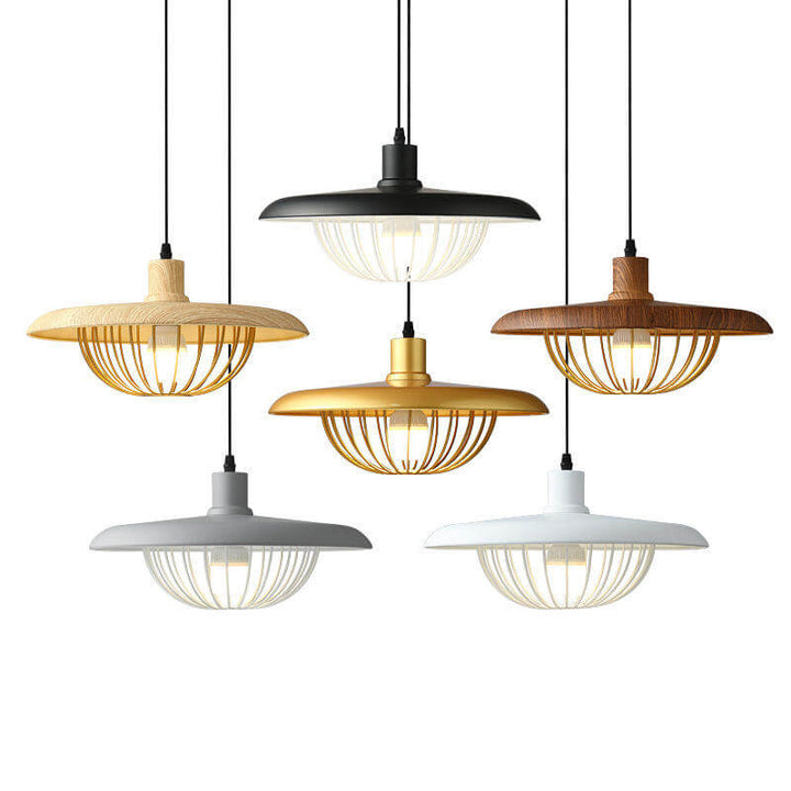 Rustic Wood-Look Pendant Light Fixture