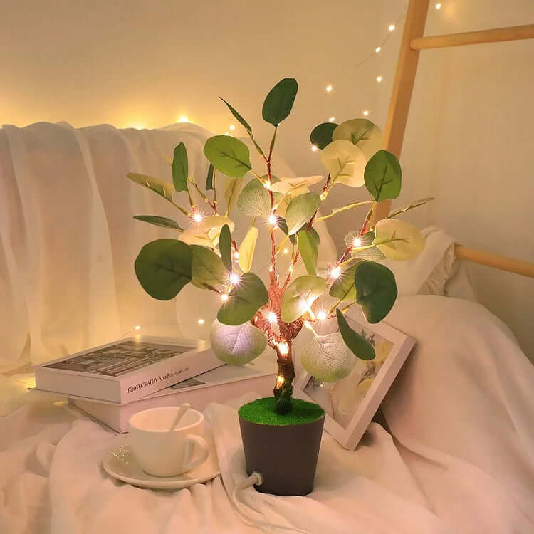 LED Branch Night Light with Decorative Pot