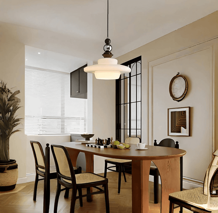 Medieval Style Beige Glass Pendant Light