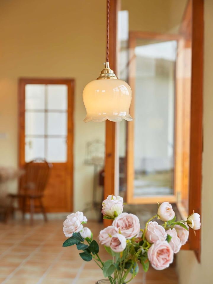 Floral Pendant Lamp, Elegant Hanging Ceiling Light Fixture
