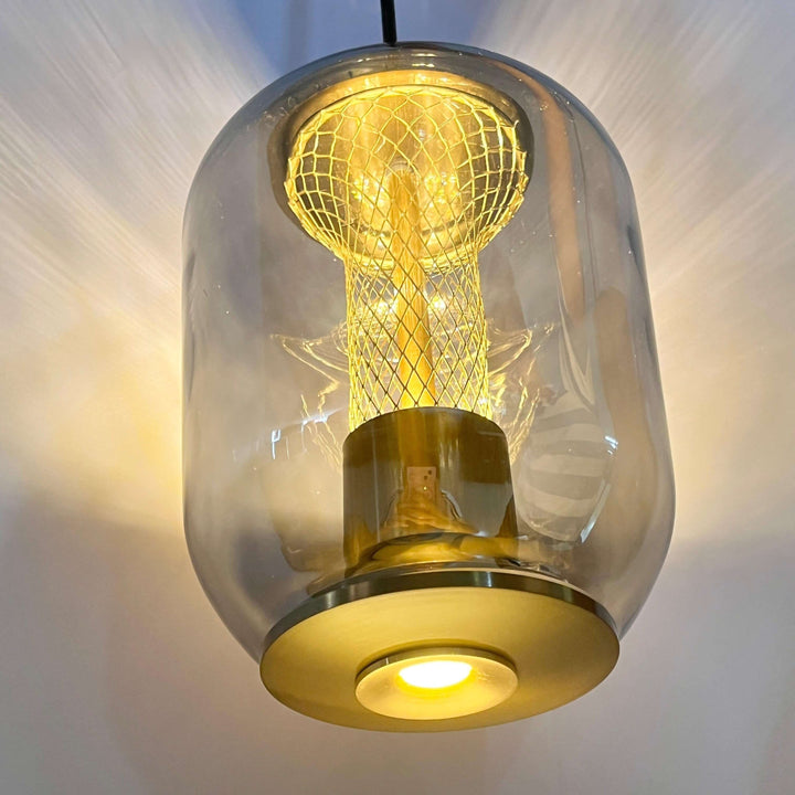 Modern Glass Pendant Light Fixture, 16cm, Integrated LED