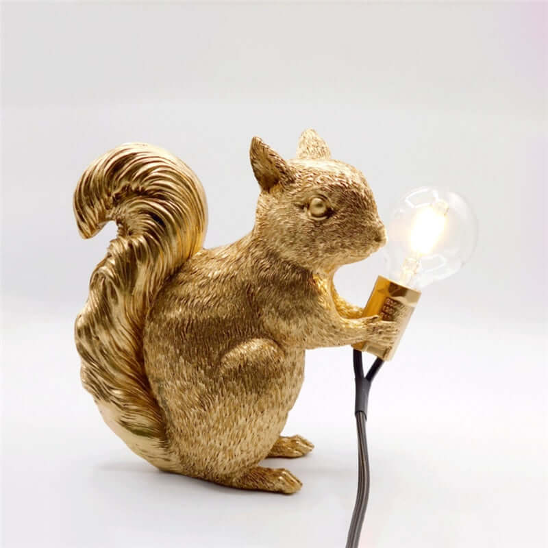 Cute Squirrel Resin Table Lamp with LED Bulb