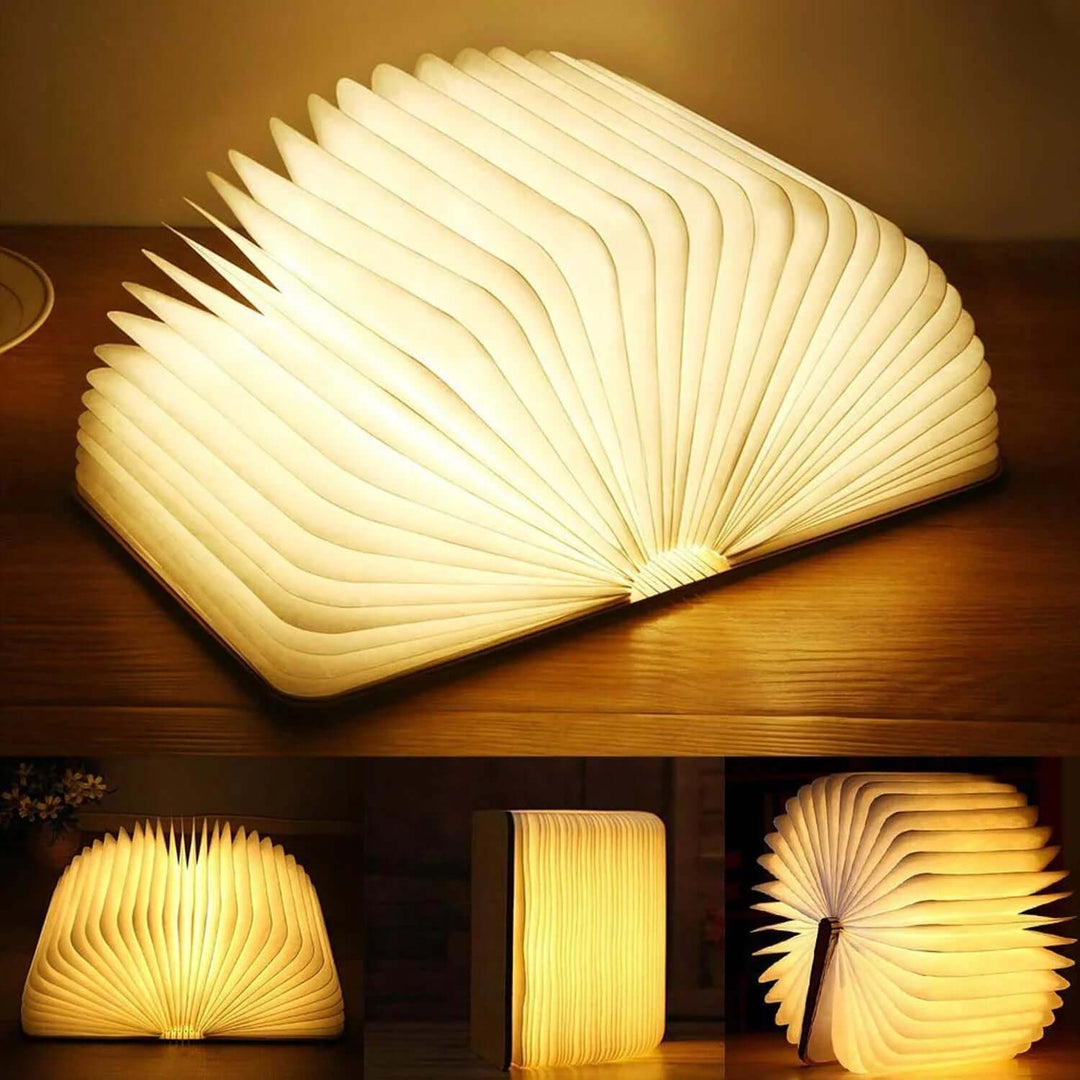 LED Book Lamp, Rechargeable, Dimmable, Brown, 22cm
