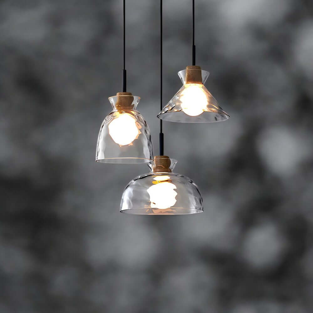 Modern Glass Chandelier for Dining Room, Entryway or Kitchen Lighting