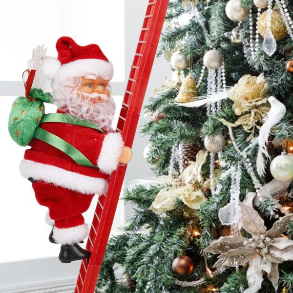 Charming animated climbing Santa Claus figure, adding a magical touch to any Christmas festive decor.