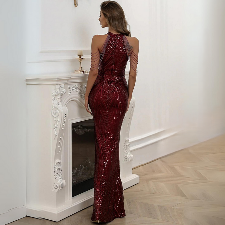 Elegant women's sequin mermaid formal dress. Glamorous Ariane ball gown for proms, galas, and special occasions.