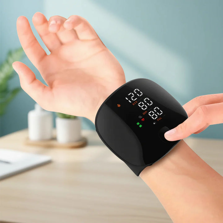 Automatic digital wrist blood pressure monitor for accurate home health monitoring. Easy to use.