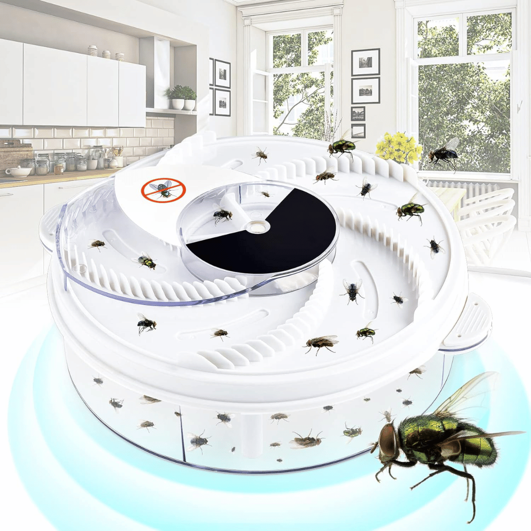 Automatic electric fly trap for effective home & outdoor pest control. Reusable insect catcher solution.