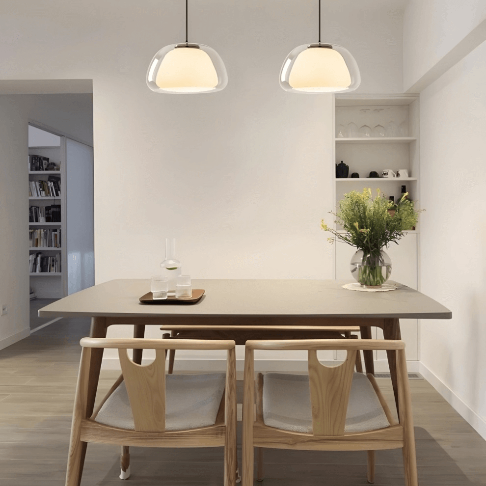 Modern White Glass Pendant Light
