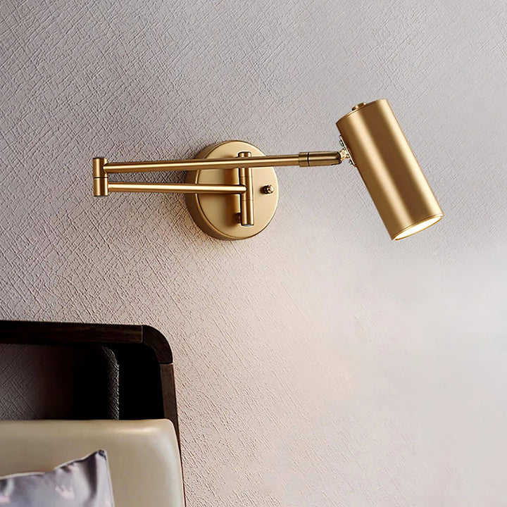 Adjustable Metal Swing Arm Wall Lamp with Integrated LED
