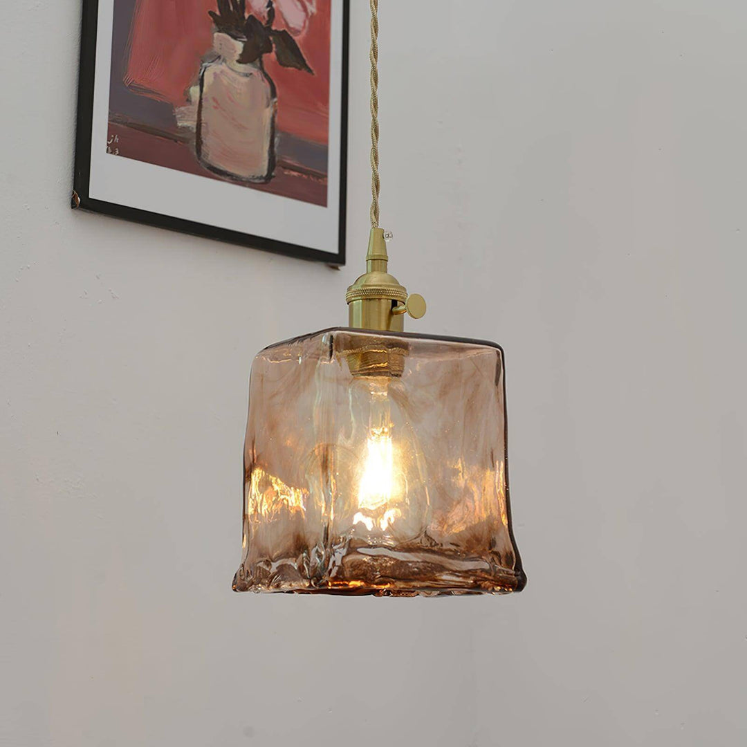 Brown Glass Pendant Light Fixture