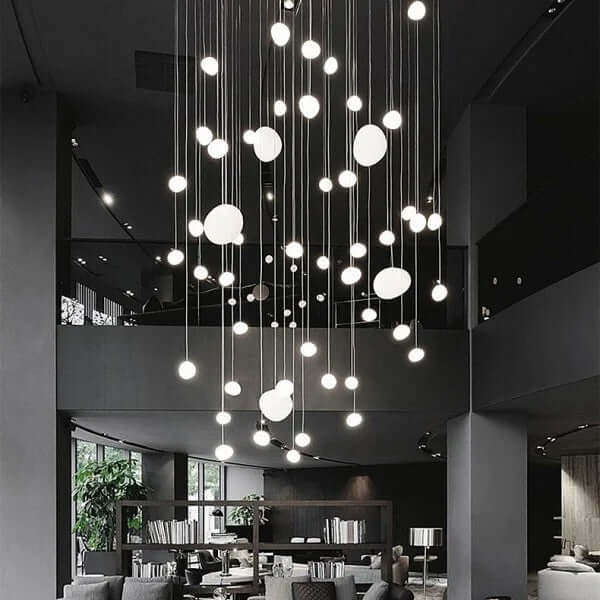 Modern Pendant Light Fixture, Hand-Blown Glass