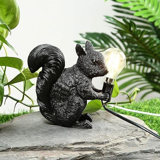 Cute Squirrel Resin Table Lamp with LED Bulb