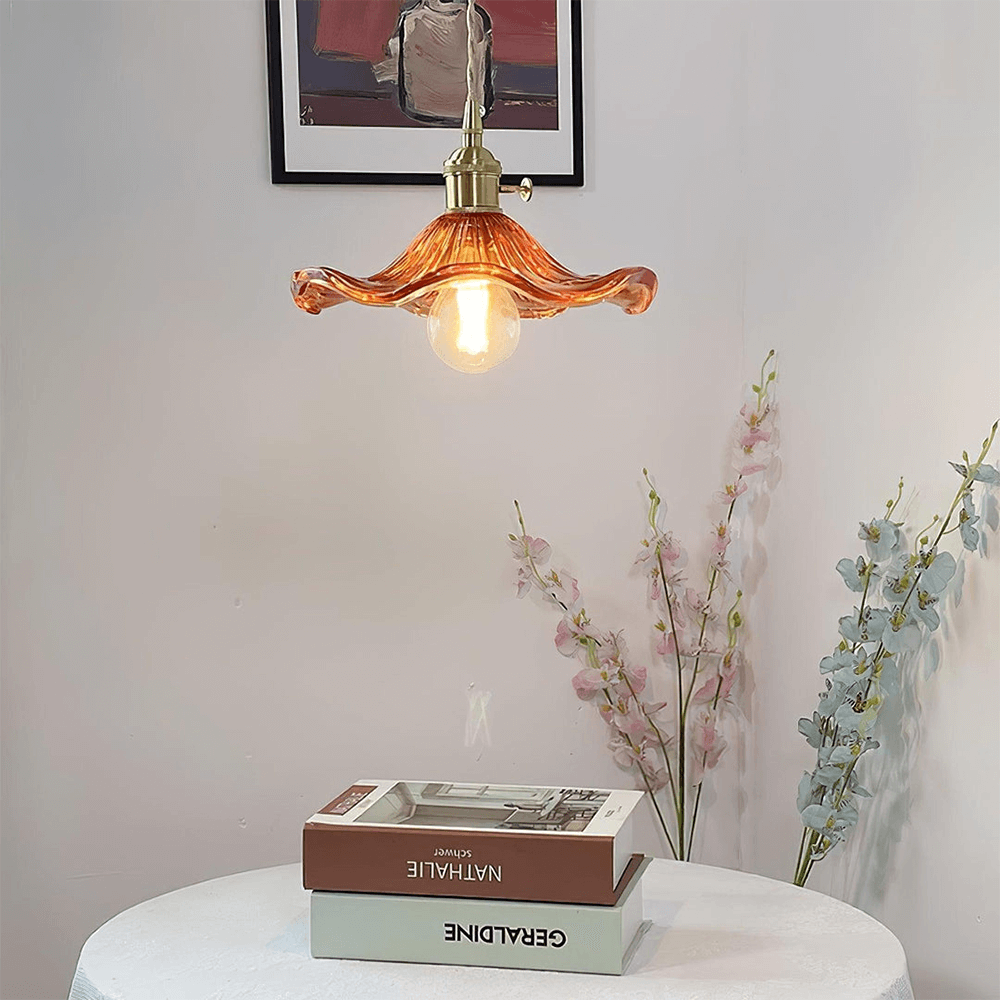 Floral Glass Pendant Light