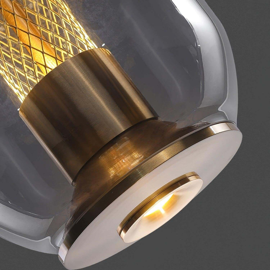 Modern Glass Pendant Light Fixture, 16cm, Integrated LED