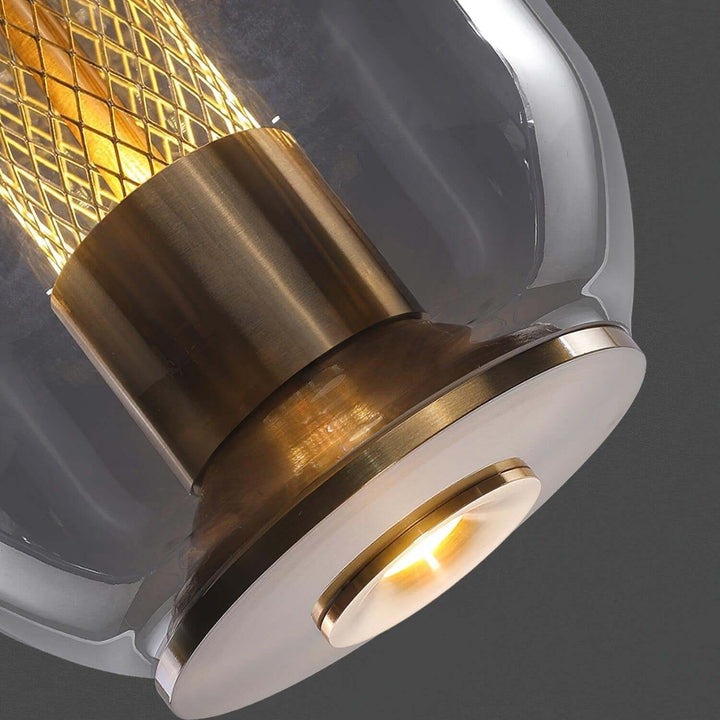 Modern Glass Pendant Light Fixture, 16cm, Integrated LED