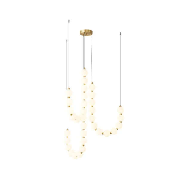 Elegant Pearl Chandelier with Acrylic Accents