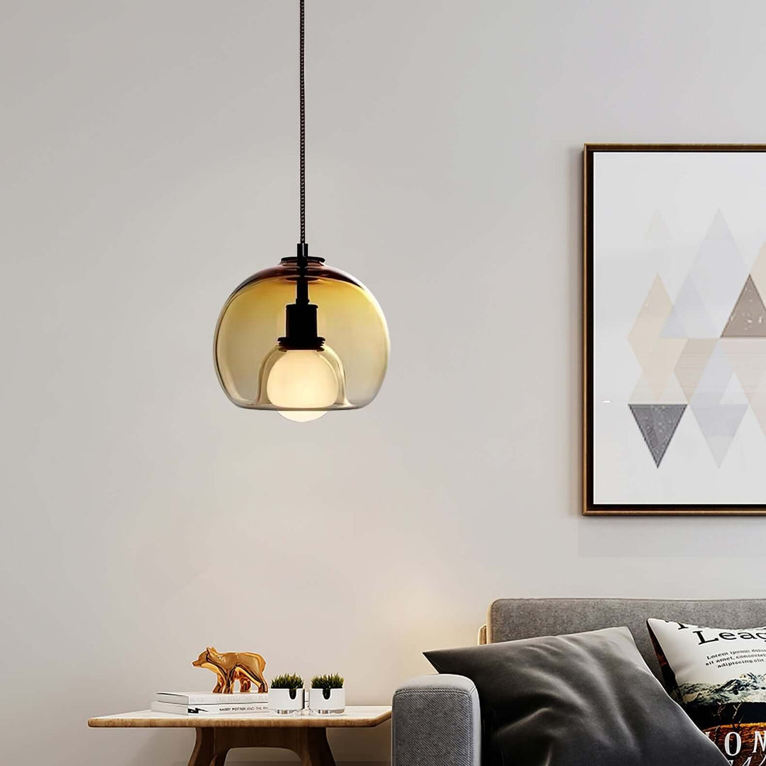 Modern Glass Pendant Light, 25cm Diameter