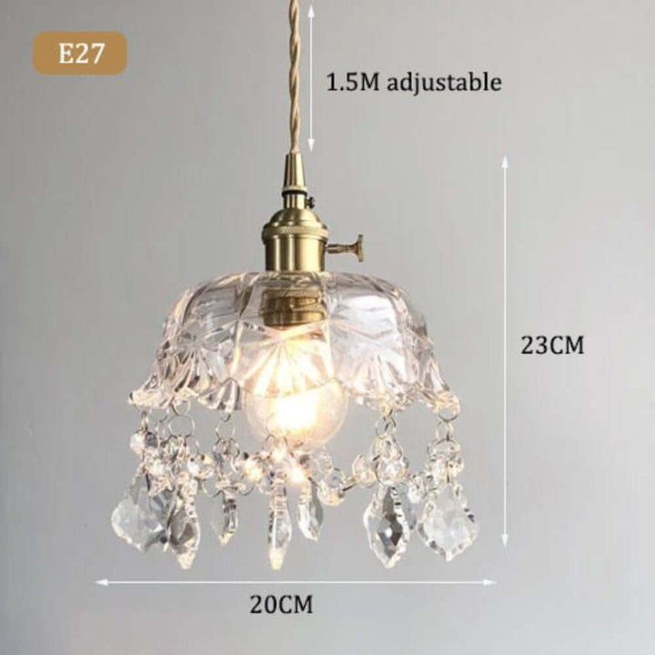 Crystal Glass Pendant Lamp - Elegant Transparent Design