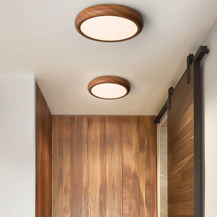 Modern Wood Grain LED Ceiling Light Fixture