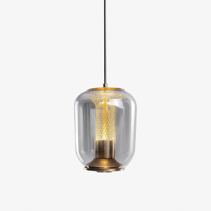 Modern Glass Pendant Light Fixture, 16cm, Integrated LED