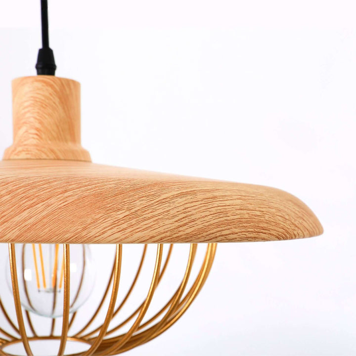 Rustic Wood-Look Pendant Light Fixture