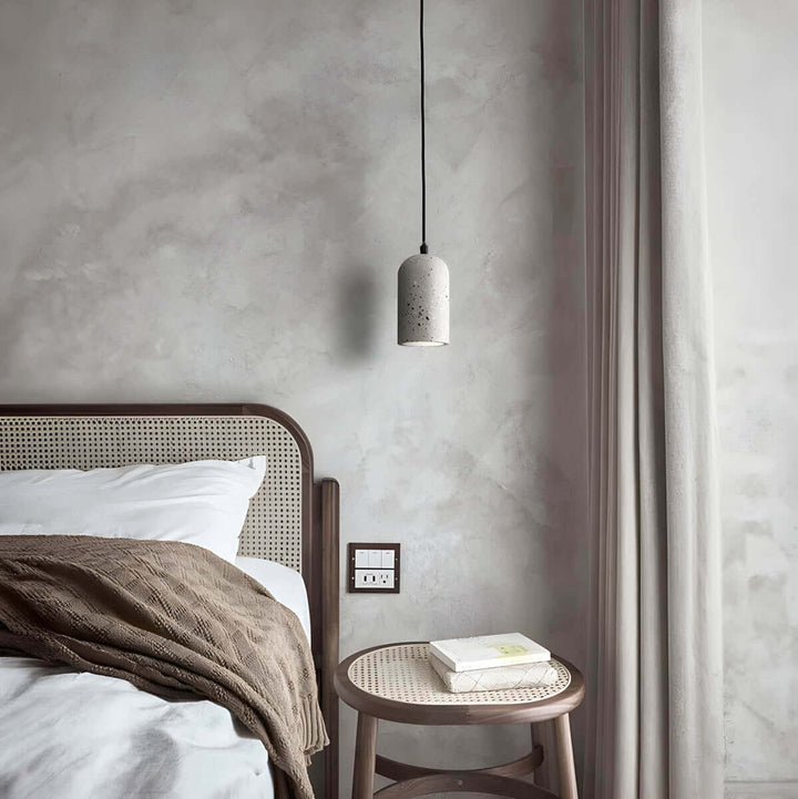 Modern Concrete Pendant Light - 9.6cm Dia x 18.5cm H