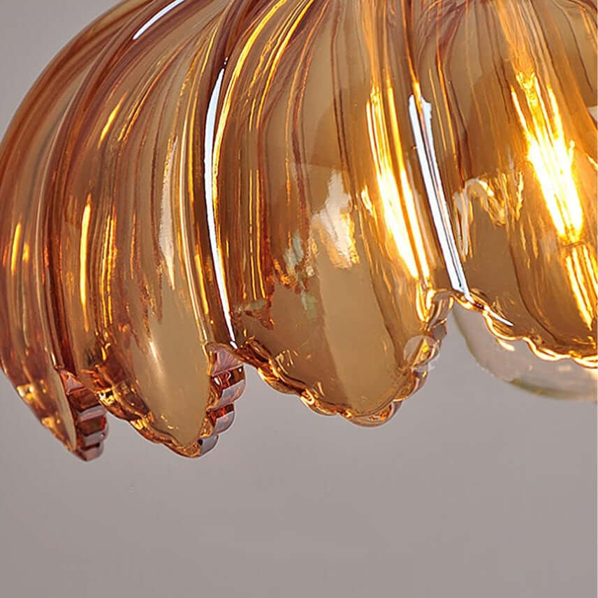 Vintage Glazed Floral Hanging Lamp