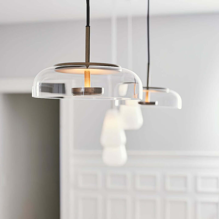 Modern Brass & Glass Pendant Light