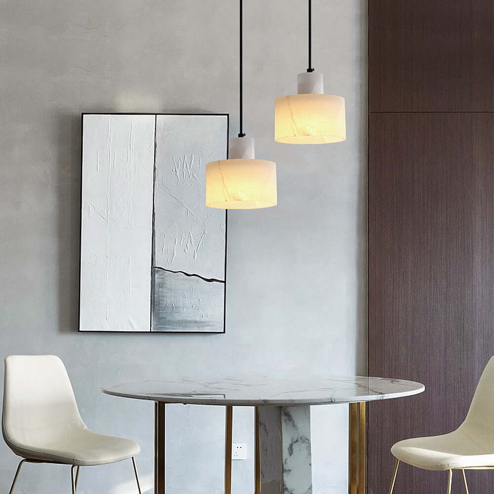 Modern White Marble Pendant Light
